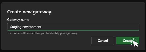 Create Gateway Form