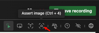 AIVA recording toolbar with Image assert function